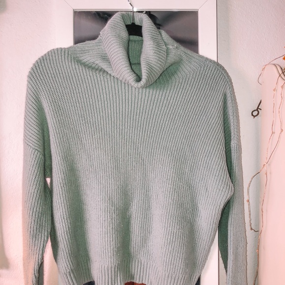 Light Blue Turtleneck Sweater - Picture 3 of 3